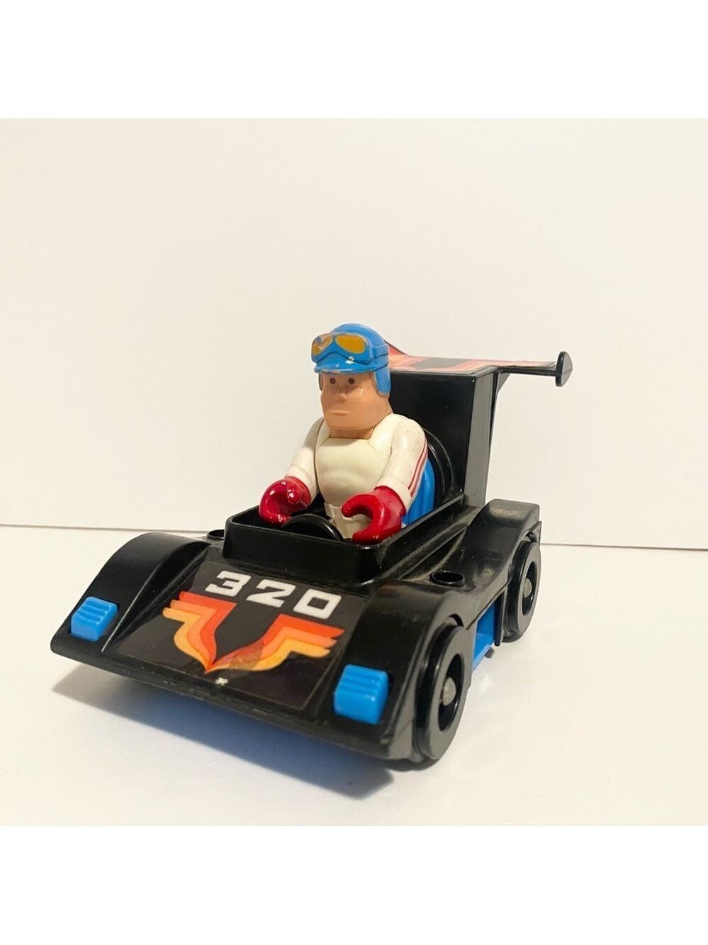 1978 Fisher Price Husky Helper 320 Black Race Car w driver Vintage Toy 4/$20 🛑